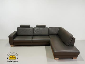 Bultex hoekzetel antraciet met hoofdsteun – tweedehands, Huis en Inrichting, Zetels | Zetels en Chaises Longues, Verzenden, Nieuw