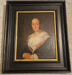 Hollandse School (XIX) - Portret op paneel, Antiek en Kunst, Kunst | Schilderijen | Klassiek