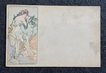 Alphonse Mucha – 1898 Originele geïllustreerde kaart Liberty