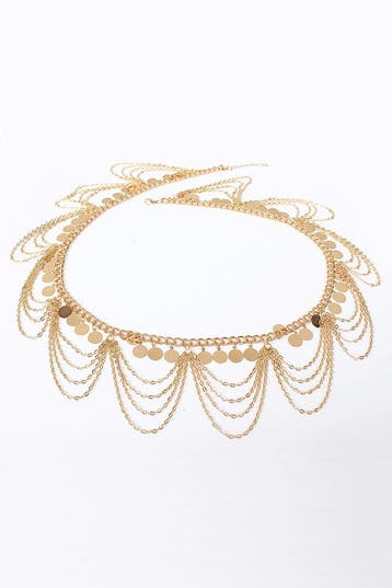 KIMU® Buikketting Goud Buikriem Gouden Buik Ketting Muntjes, Ophalen of Verzenden, Nieuw, Goud