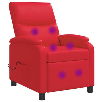vidaXL Massage Relaxstoel Rood Kunstleer, Verzenden