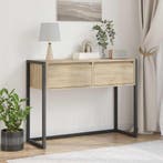 vidaXL Bijzettafel met lade Sonoma 100 x 36 x 75 cm Bewerkt, Huis en Inrichting, Tafels | Bijzettafels, Verzenden, Nieuw