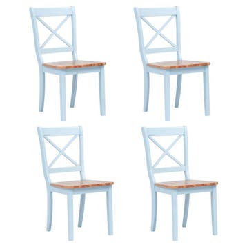 vidaXL Eetkamerstoelen 4 st massief rubberwood grijs en, Huis en Inrichting, Verzenden, Nieuw