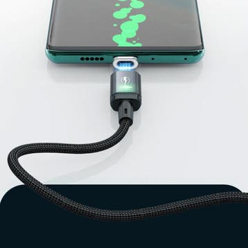 USB-C Magnetische Oplaadkabel 1 Meter met LED Lampje - 3A, Télécoms, Téléphonie mobile | Chargeurs pour téléphone, Verzenden