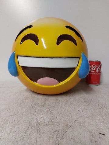 Statue, Emoji traan van blijdschap - 26 cm - polyrésine