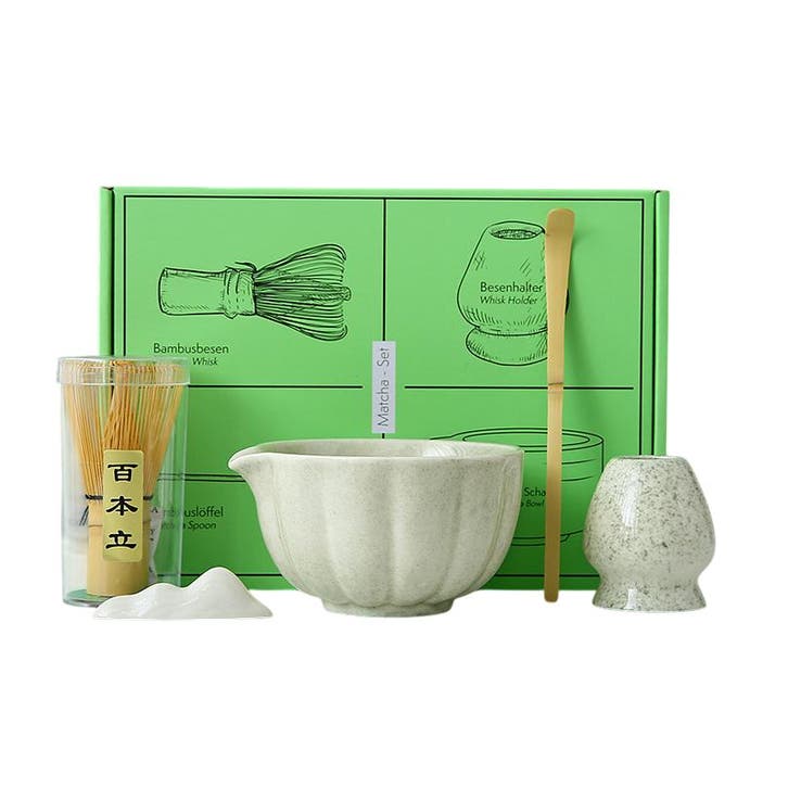 Matcha Thee Set - Kom - Klopper - Thee Zet Set - Licht Mosgr, Verzamelen, Overige Verzamelen, Verzenden