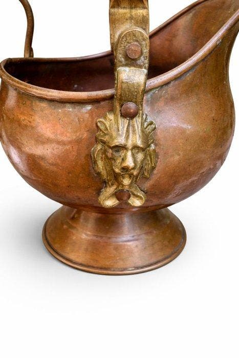 Seau - Cuivre - Chaudière à charbon du XIXe siècle, Antiquités & Art, Curiosités & Brocante