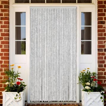 vidaXL Vliegengordijn 118x220 cm chenille grijs, Verzenden, Nieuw