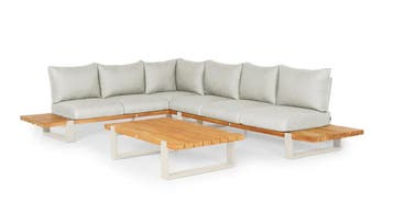 Suns Nardo loungeset 6-zits Natural met teak en camel sand