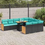 vidaXL 11-delige Loungeset met kussens poly rattan acacia, Verzenden, Loungeset