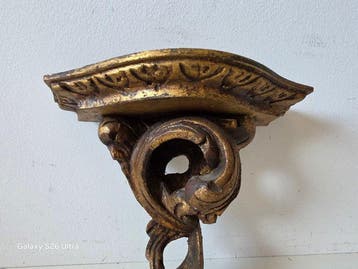 Wandtafel - Eik - decoratieve console uit hout met, Antiek en Kunst