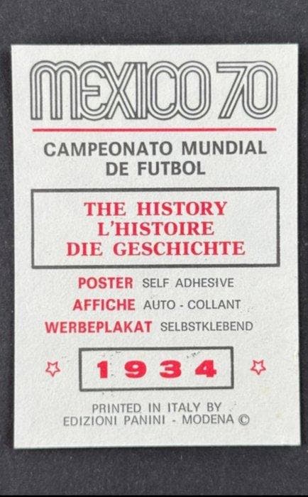 1970 Panini Manifesto/Affiche/Poster Mexico 70 Italie 1934 -, Collections, Autocollants