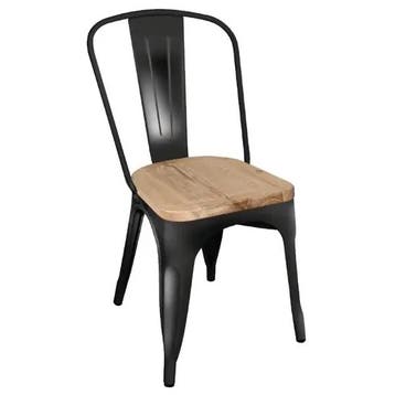 Stoelen | BISTRO | Hout/Staal | Hout (Essen) | Zwart Frame, Verzenden