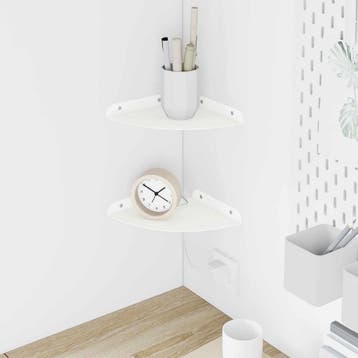 vidaXL Hoek Plank 2 st Wit 18 x 18 x 2 cm, Verzenden