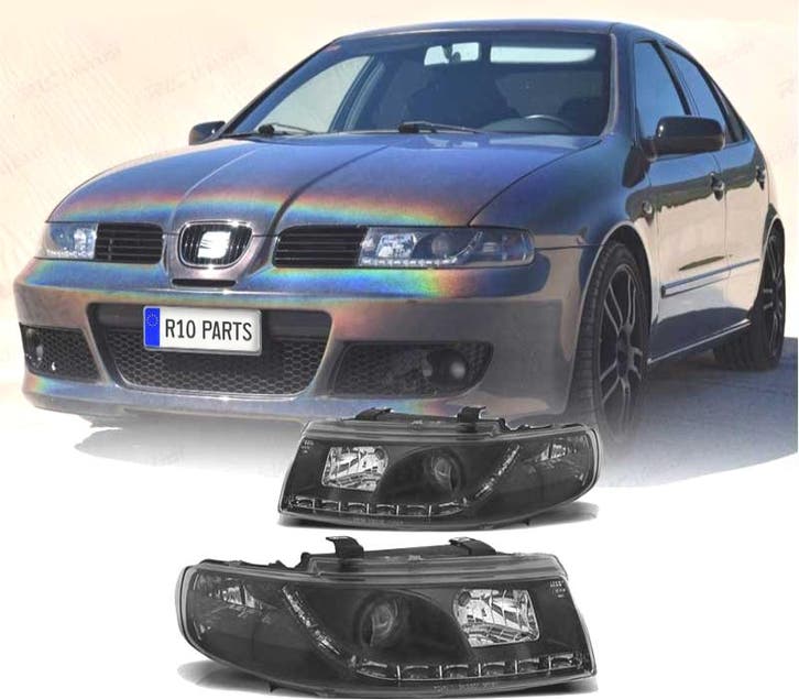 PHARES DAYLIGHT SEAT LEON TOLEDO 99-04 FOND NOIR, Auto-onderdelen, Verlichting, Verzenden