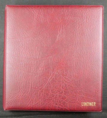 Monde - 10 grands classeurs à anneaux rouges Lindner en bon, Timbres & Monnaies