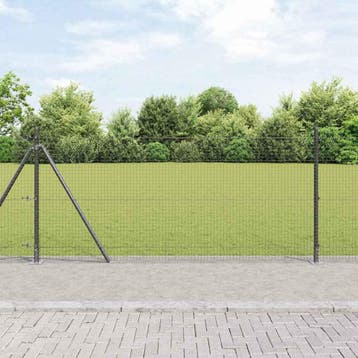 vidaXL gelast draadhek met betonnen voetstuk 50 x 1 m, Verzenden, Nieuw