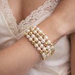 Armband - 18 karaat Geel goud - Parel, Handtassen en Accessoires, Armbanden, Nieuw
