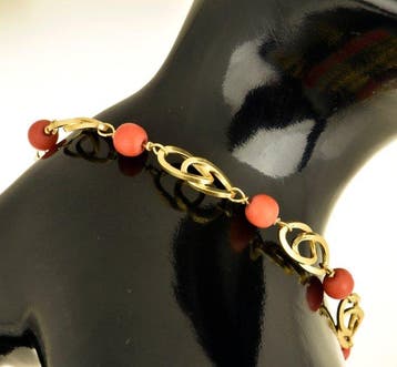 Armband - 18 karaat Geel goud Koraal