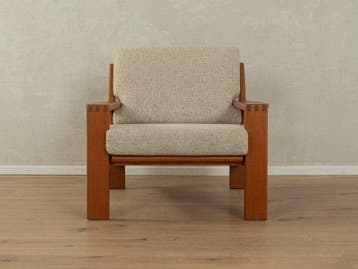 Fauteuil - Wol, Teak - Armstoel uit de jaren zeventig