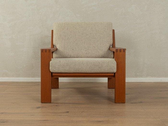 Fauteuil - Wol, Teak - Armstoel uit de jaren zeventig, Antiquités & Art, Art | Objets design