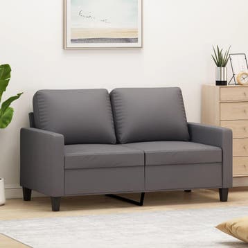 vidaXL Tweezitsbank / zetel 120 cm kunstleer grijs, Verzenden