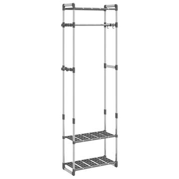 vidaXL Kledingrek 3-laags 59x29x192 cm aluminium, Verzenden