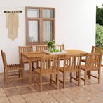 vidaXL 9-delige tuinset 200x100 cm massief teakhout, Verzenden, Nieuw, Tuinset