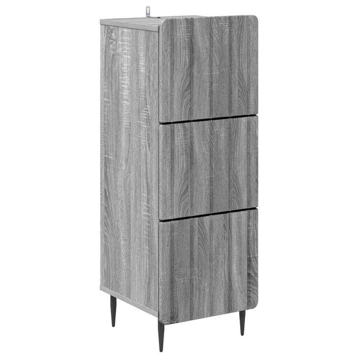 vidaXL Ladekast Grijs sonoma 33 x 34,5 x 92 cm Bewerkt hout, Huis en Inrichting, Kasten | Overige, Nieuw, Verzenden
