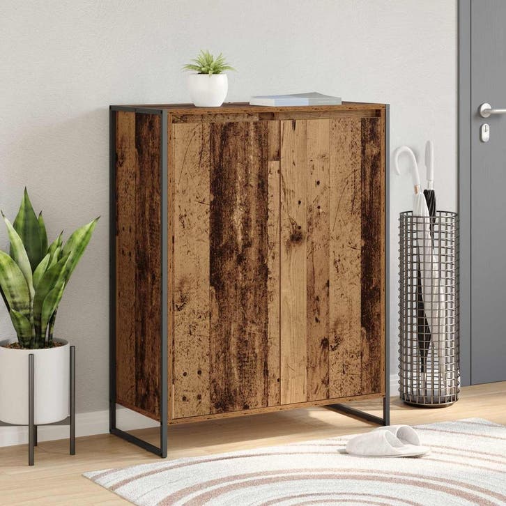 vidaXL Schoenenkast met opslag Oud Hout 79 x 36 x 100 cm, Maison & Meubles, Armoires | Autre, Envoi