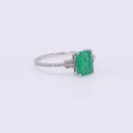 Zonder minimumprijs - Ring Platina - 1.44ct. tw. Smaragd -, Nieuw