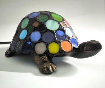 Tafellamp - gekleurd glas