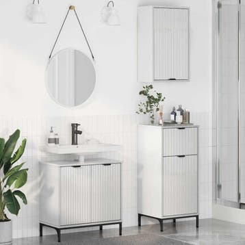 vidaXL Badkamermeubel Set 3 st Hoogglans wit 39,5 x 36 x 88, Verzenden, Nieuw