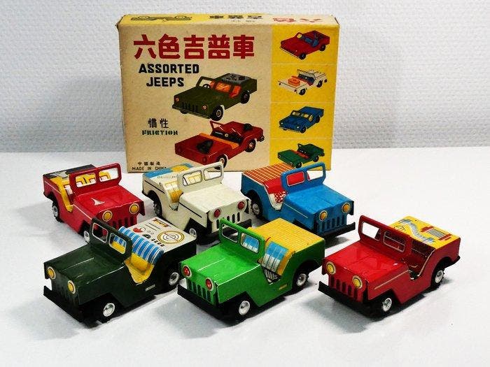 China MF 988 - Blikken speelgoed - 1960s Shop Display mét 6, Antiquités & Art, Antiquités | Jouets