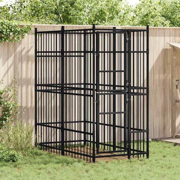 vidaXL Hondenkennel 1,84 m² staal, Verzenden