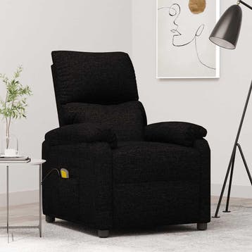 vidaXL Massagestoel stof zwart, Huis en Inrichting, Stoelen, Verzenden, Nieuw