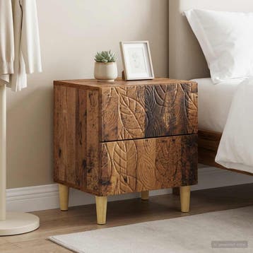 vidaXL Nachtkastje 2 st Oud hout 43 x 34,5 x 48 cm Bewerkt, Verzenden, Nieuw