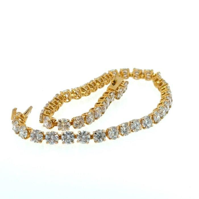 Armband - 14 karaat Geel goud - 7.88ct. tw. Diamant, Handtassen en Accessoires, Armbanden