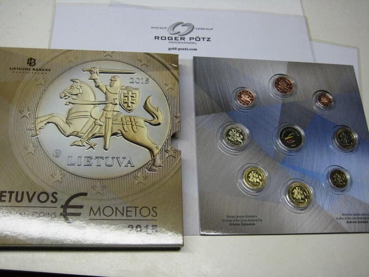 3,88 Euro offizieller Eerste Euro munten set Litauen 2015..., Postzegels en Munten, Munten | Europa | Euromunten, België, Verzenden