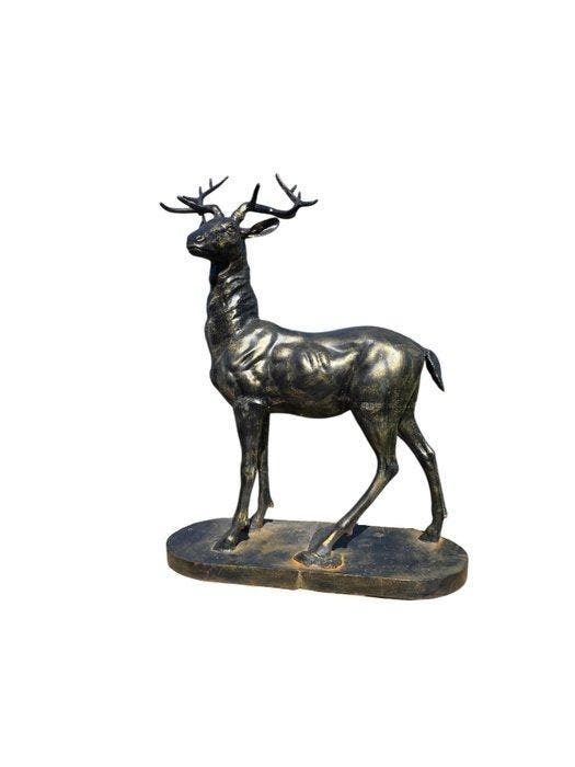 Beeld, XL Deer - 146 cm - Gietijzer - 2026, Antiek en Kunst, Curiosa en Brocante