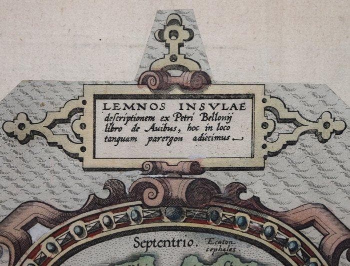 Griekenland - Het eiland Lemnos; Abraham Ortelius - Lemos, Boeken, Atlassen en Landkaarten