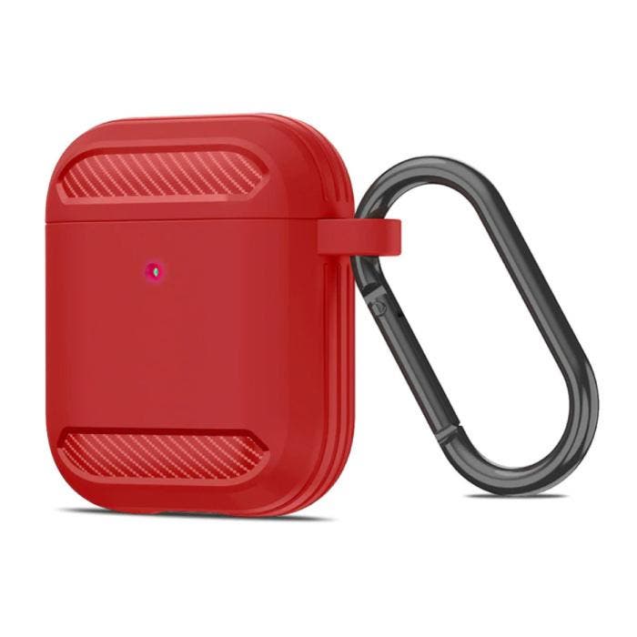 Shockproof Hoesje voor AirPods 1 / 2 met Karabijnhaak -, Telecommunicatie, Mobiele telefoons | Hoesjes en Screenprotectors | Overige merken