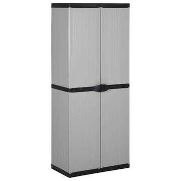 vidaXL Tuinkast met 3 schappen 68x40x168 cm grijs en zwart, Verzenden, Nieuw