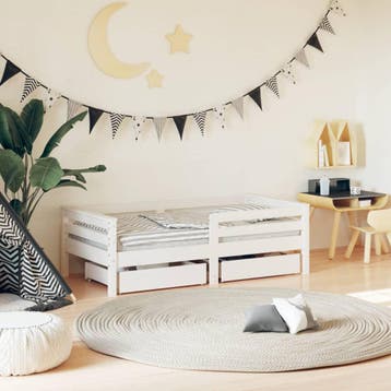 vidaXL Kinderbedframe met lades 70x140 cm massief grenenhout, Verzenden, Nieuw
