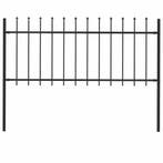 vidaXL Tuinhek Woerden met speerpunt staal 181x80 cm zwart, Verzenden