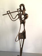 sculptuur, “ De Fluitiste “ - 35 cm - Brons