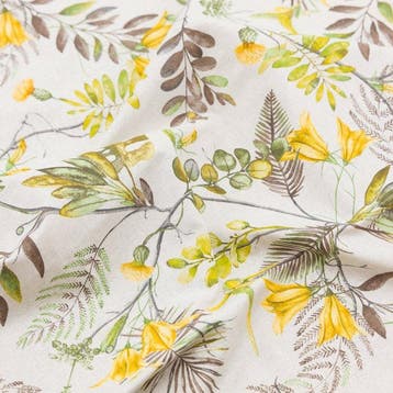 AA101 - Decoratieve stof - Kolibrie, Bloemen en Bladeren -