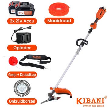 Kibani 2x Accu Bosmaaier – Kanten Maaier Met Onkruidborstel, Nieuw, Accu