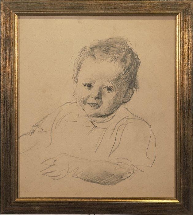 Gennaro Villani (1885 - 1948) - Sorriso innocente, Antiquités & Art, Art | Peinture | Classique