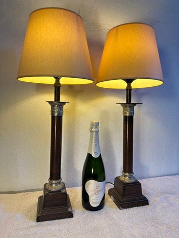 Lock-Light - Tafellamp (2) - Empire Styl - Staal, Chroom,